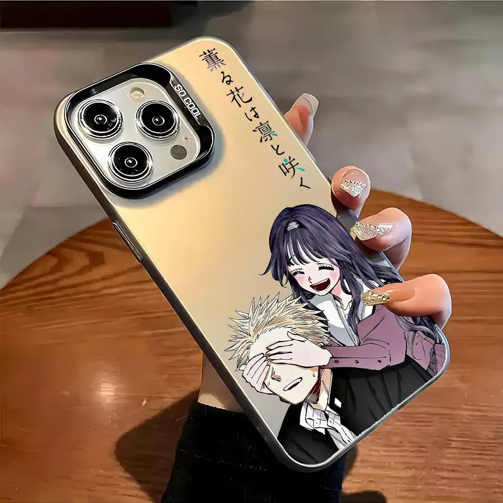 Fragrant Flower Blooms D-dignity Phone Case For IPhone 16 15 14 13 12 11 Plus Pro Max Multicolor Aurora Laser Shockproof Funda