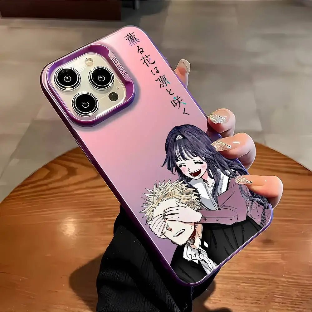 Fragrant Flower Blooms D-dignity Phone Case For IPhone 16 15 14 13 12 11 Plus Pro Max Multicolor Aurora Laser Shockproof Funda