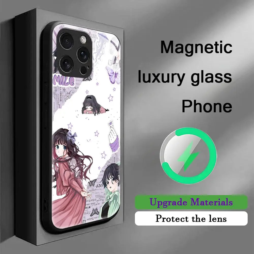 Kaouruko Waguri Anime Popular Phone Case For iPhone 16 15 14 13 12 11 X XR XS 8 Plus Mini Pro Max Glass Magnetic Phone Case