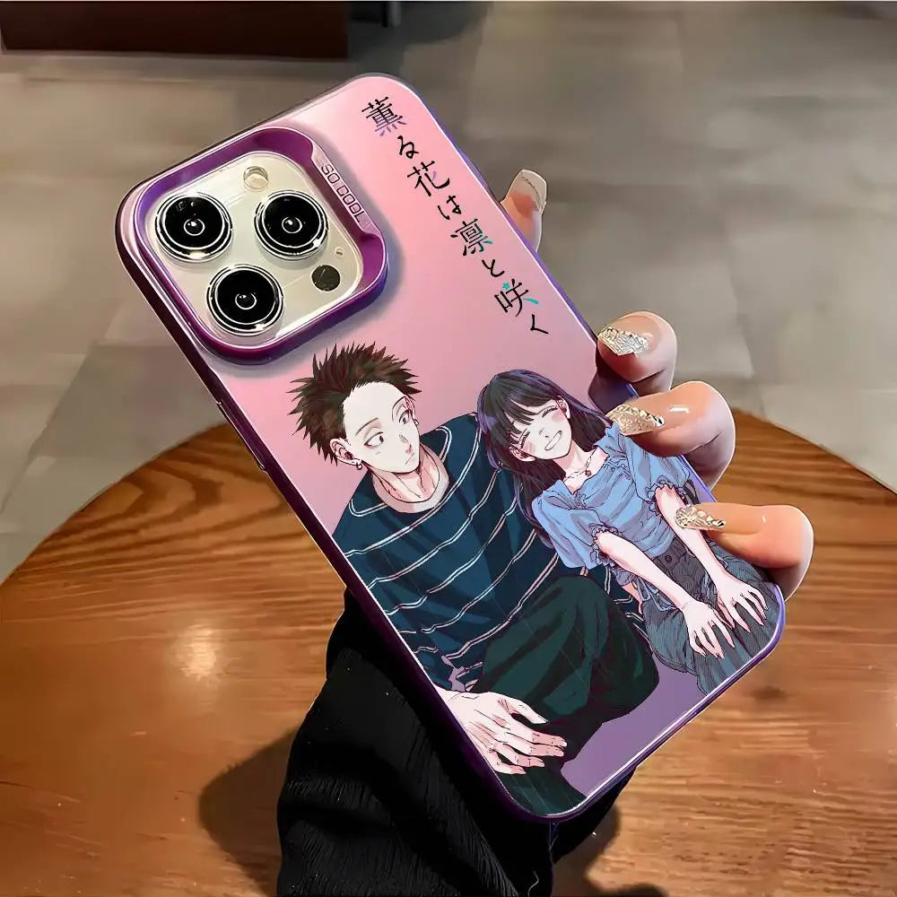 Fragrant Flower Blooms D-dignity Phone Case For IPhone 16 15 14 13 12 11 Plus Pro Max Multicolor Aurora Laser Shockproof Funda