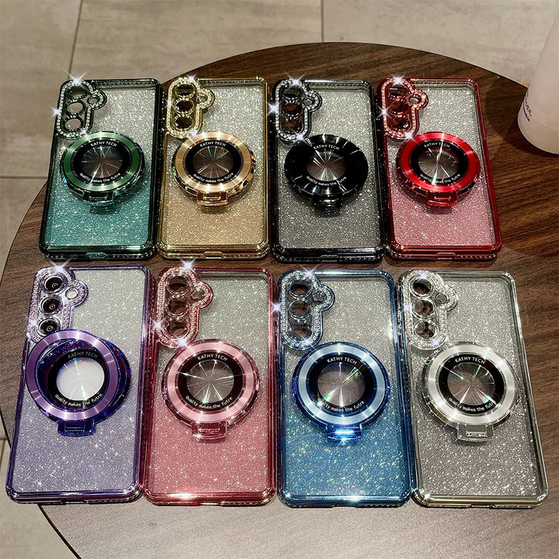 Glitter Ring Luxury Case Samsung Galaxy S25 Ultra S24 S23 S22 Plus A15 A16 A26 A36 A56 A35 A55 A05S A25 A12 A13 A14 A34 A54 A52