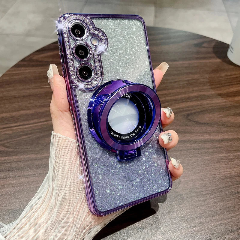 Glitter Ring Luxury Case Samsung Galaxy S25 Ultra S24 S23 S22 Plus A15 A16 A26 A36 A56 A35 A55 A05S A25 A12 A13 A14 A34 A54 A52
