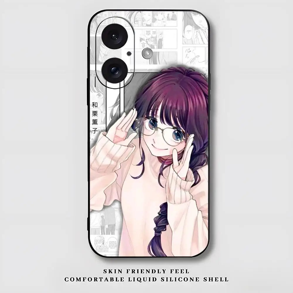 Kaoruko Waguri Anime Hot Phone Case For iPhone 17 16 15 14 13 12 X XR XS 8 Plus Mini Pro Max Soft black Shockproof Cover