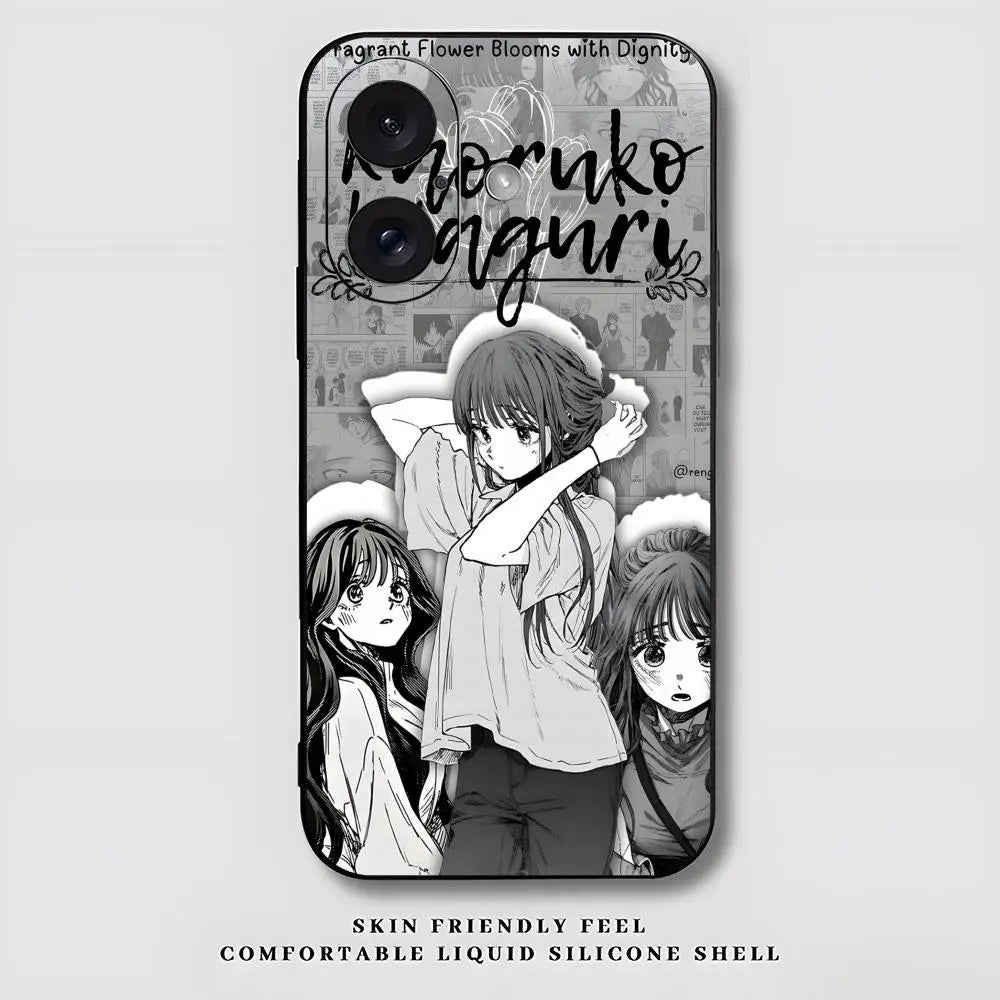 Kaoruko Waguri Anime Hot Phone Case For iPhone 17 16 15 14 13 12 X XR XS 8 Plus Mini Pro Max Soft black Shockproof Cover