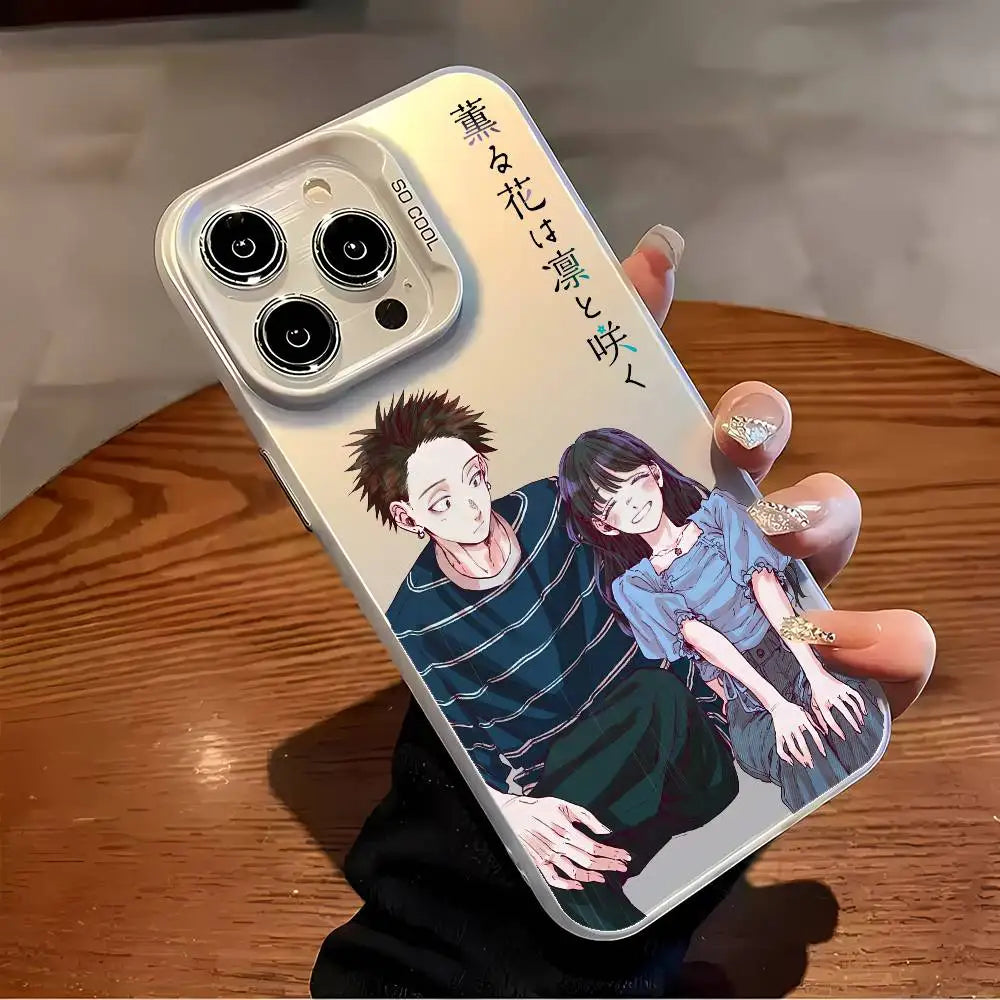 Fragrant Flower Blooms D-dignity Phone Case For IPhone 16 15 14 13 12 11 Plus Pro Max Multicolor Aurora Laser Shockproof Funda