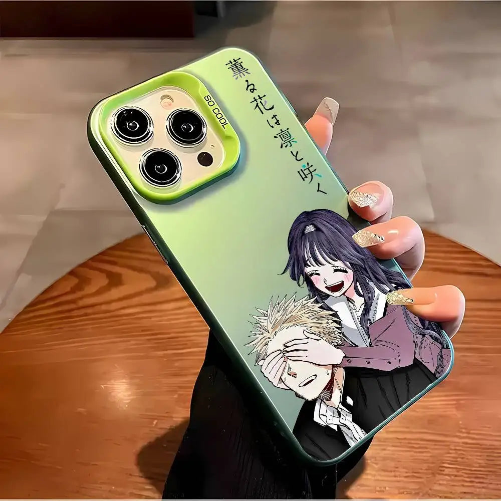 Fragrant Flower Blooms D-dignity Phone Case For IPhone 16 15 14 13 12 11 Plus Pro Max Multicolor Aurora Laser Shockproof Funda