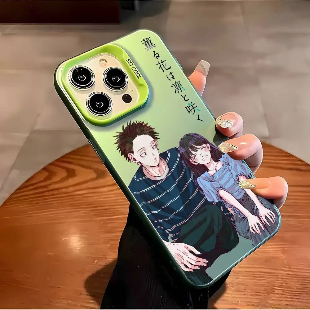 Fragrant Flower Blooms D-dignity Phone Case For IPhone 16 15 14 13 12 11 Plus Pro Max Multicolor Aurora Laser Shockproof Funda