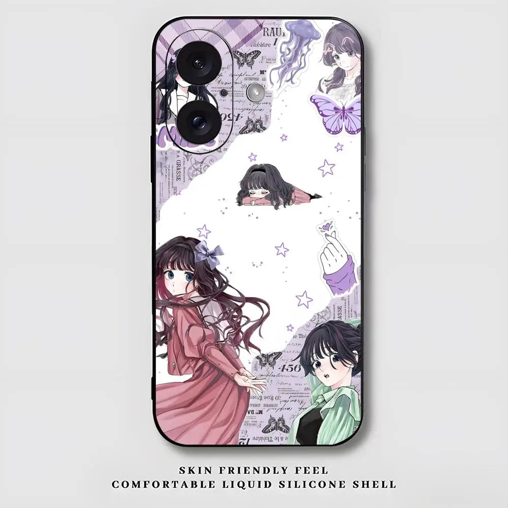Kaoruko Waguri Anime Hot Phone Case For iPhone 17 16 15 14 13 12 X XR XS 8 Plus Mini Pro Max Soft black Shockproof Cover