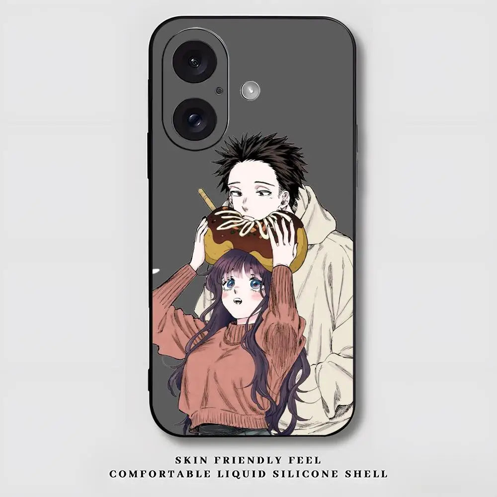 Kaoruko Waguri Anime Hot Phone Case For iPhone 17 16 15 14 13 12 X XR XS 8 Plus Mini Pro Max Soft black Shockproof Cover
