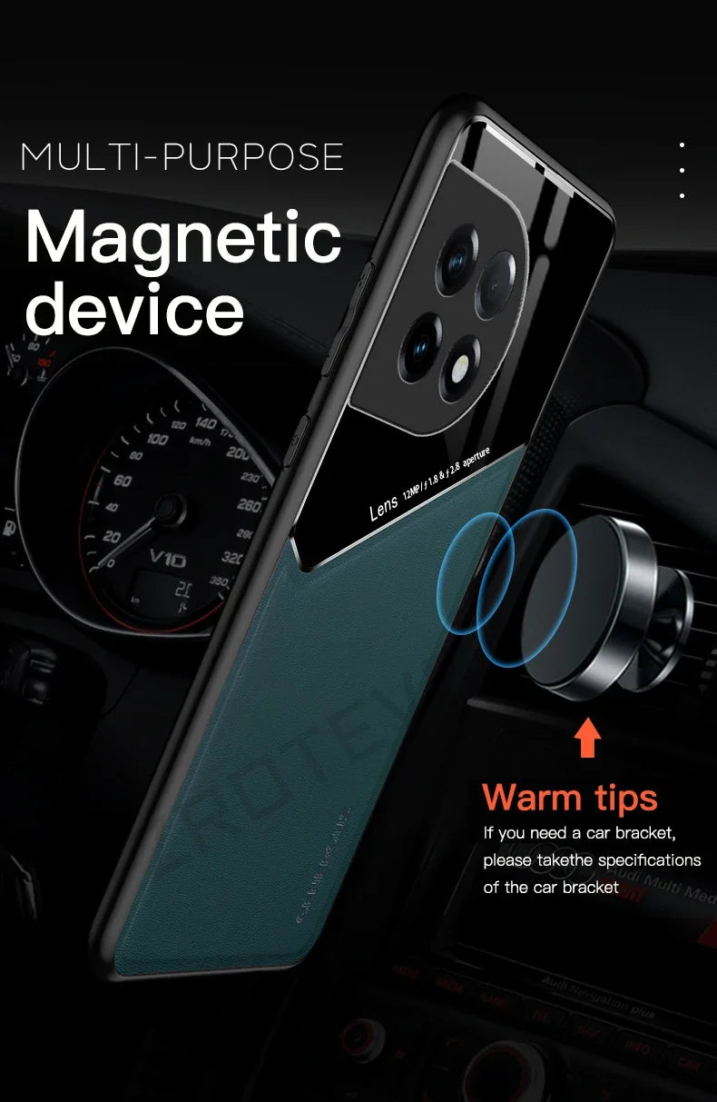 For OnePlus11 Case Zroteve PU Leather Car Magnetic Hard PC Cover For OnePlus 11 12 13 One Plus 11R 12R 13R OnePlus12 Phone Cases