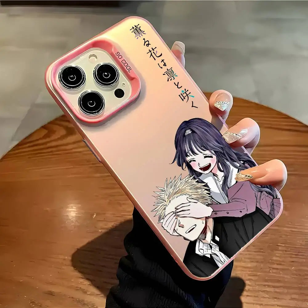 Fragrant Flower Blooms D-dignity Phone Case For IPhone 16 15 14 13 12 11 Plus Pro Max Multicolor Aurora Laser Shockproof Funda