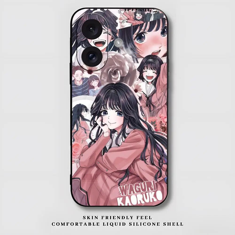 Kaoruko Waguri Anime Hot Phone Case For iPhone 17 16 15 14 13 12 X XR XS 8 Plus Mini Pro Max Soft black Shockproof Cover