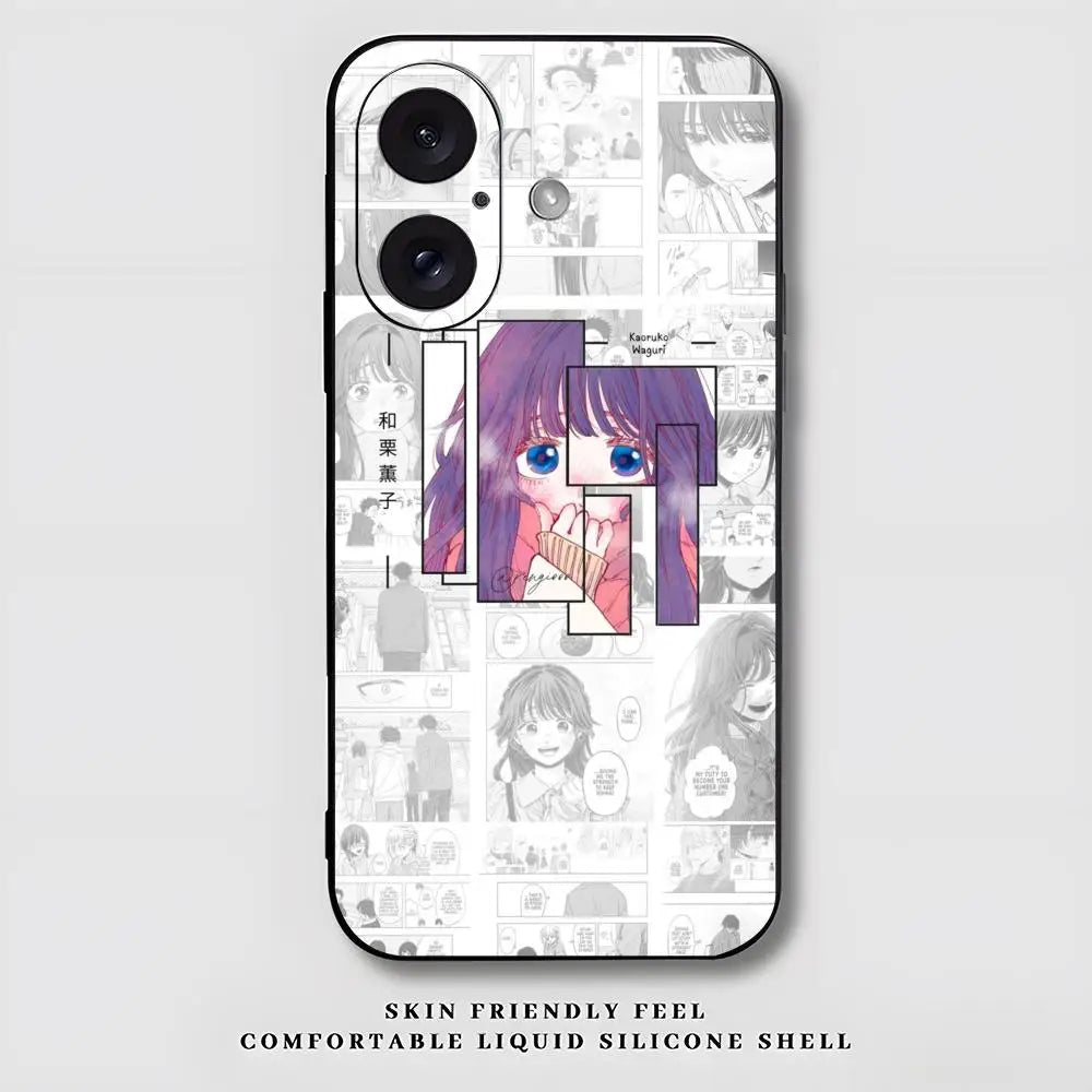 Kaoruko Waguri Anime Hot Phone Case For iPhone 17 16 15 14 13 12 X XR XS 8 Plus Mini Pro Max Soft black Shockproof Cover