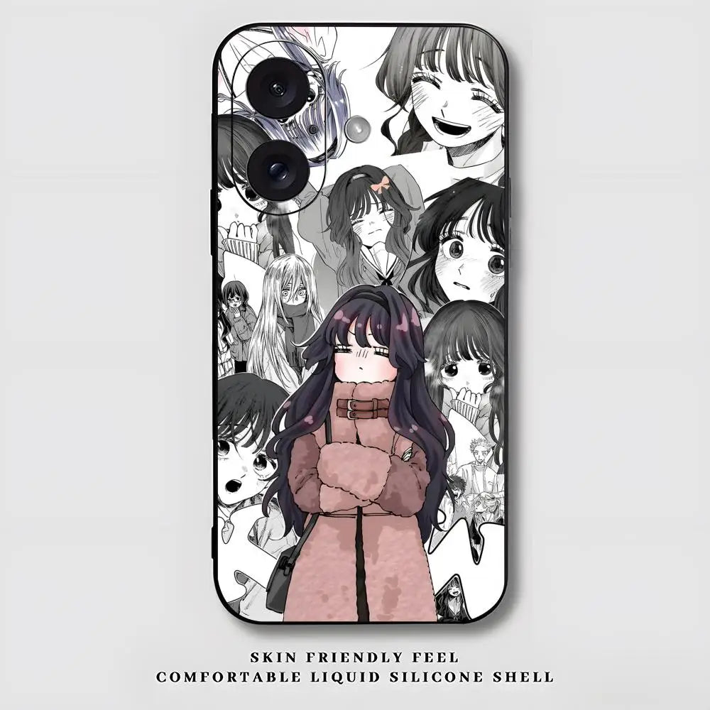 Kaoruko Waguri Anime Hot Phone Case For iPhone 17 16 15 14 13 12 X XR XS 8 Plus Mini Pro Max Soft black Shockproof Cover