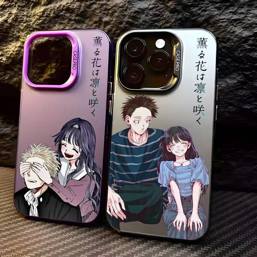 Fragrant Flower Blooms D-dignity Phone Case For IPhone 16 15 14 13 12 11 Plus Pro Max Multicolor Aurora Laser Shockproof Funda