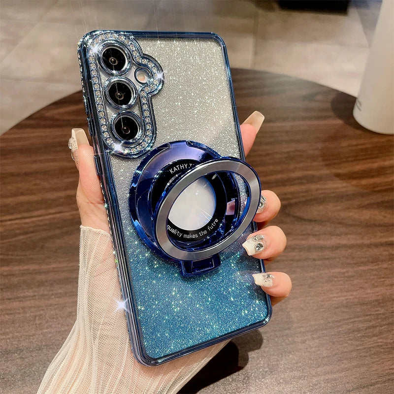 Glitter Ring Luxury Case Samsung Galaxy S25 Ultra S24 S23 S22 Plus A15 A16 A26 A36 A56 A35 A55 A05S A25 A12 A13 A14 A34 A54 A52