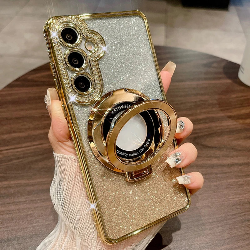 Glitter Ring Luxury Case Samsung Galaxy S25 Ultra S24 S23 S22 Plus A15 A16 A26 A36 A56 A35 A55 A05S A25 A12 A13 A14 A34 A54 A52