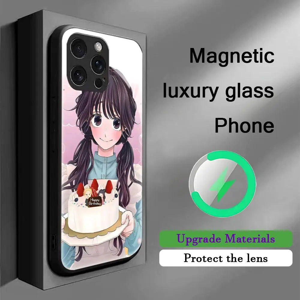 Kaouruko Waguri Anime Popular Phone Case For iPhone 16 15 14 13 12 11 X XR XS 8 Plus Mini Pro Max Glass Magnetic Phone Case