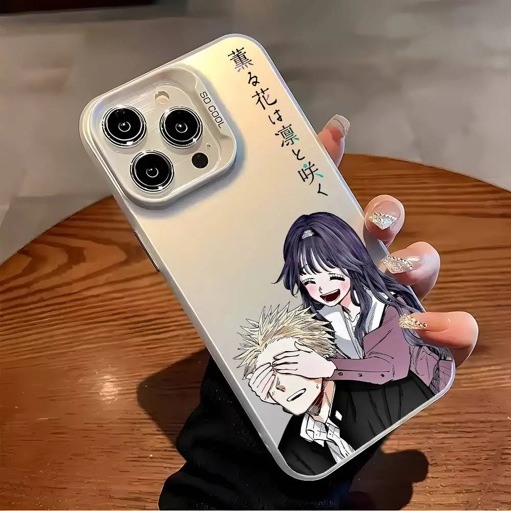 Fragrant Flower Blooms D-dignity Phone Case For IPhone 16 15 14 13 12 11 Plus Pro Max Multicolor Aurora Laser Shockproof Funda