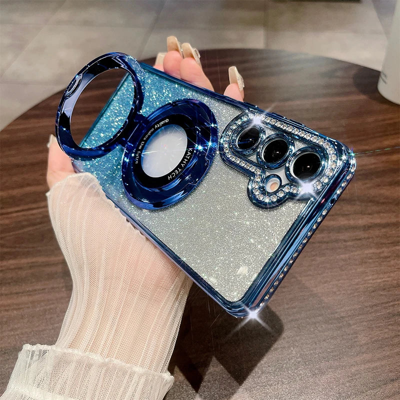 Glitter Ring Luxury Case Samsung Galaxy S25 Ultra S24 S23 S22 Plus A15 A16 A26 A36 A56 A35 A55 A05S A25 A12 A13 A14 A34 A54 A52